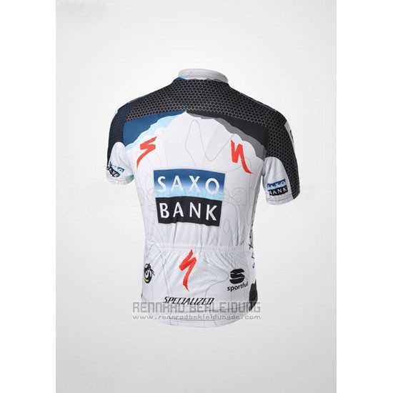 2010 Fahrradbekleidung Saxo Bank Shwarz und Wei Trikot Kurzarm und Tragerhose